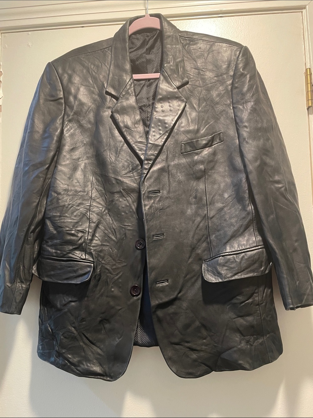 Rosleen Black Leather Sport Coat Character Blazer
